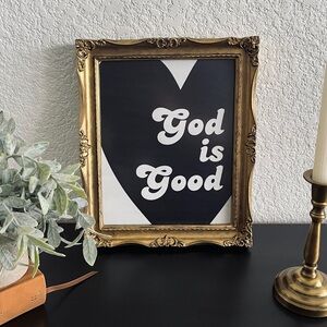 Vintage Ornate Frame with God is Good Canvas Print